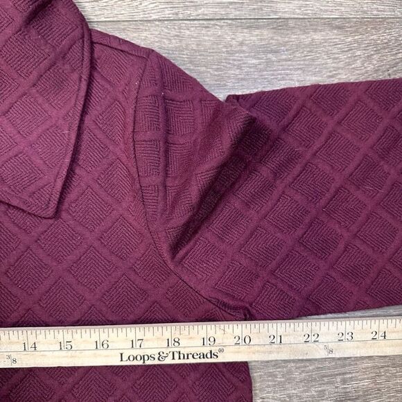 Soft Surroundings Women’s Size Medium Petite Dorothy Jacquard Top Merlot - Picture 6 of 6